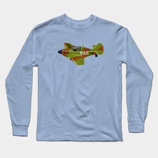 Cartoon Retro Fighter Plane Long Sleeve T-Shirt